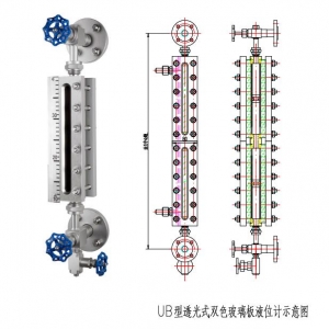 透光式双色玻璃板液位计